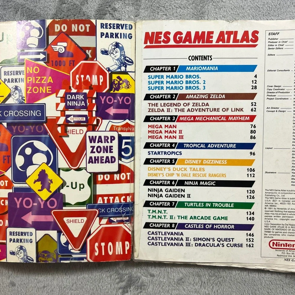Nintendo NES Game Atlas Player's Guide 1991 Multi-Game Strategy Book Fair 90s